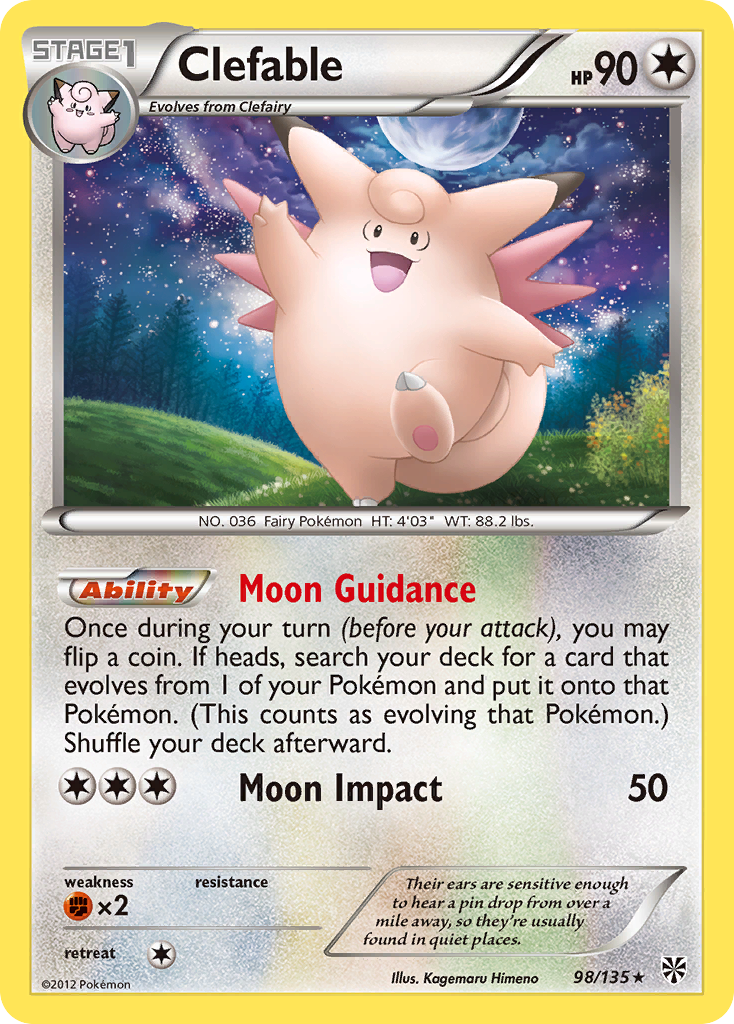 Clefable (98/135) [Black & White: Plasma Storm] | Exor Games New Glasgow