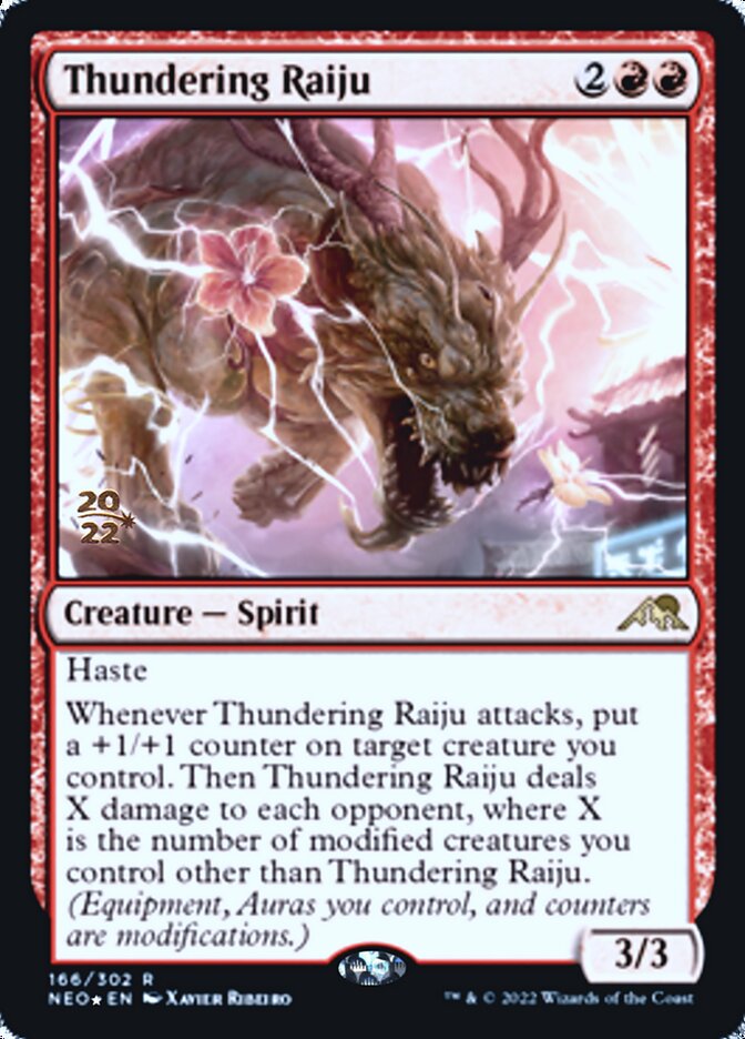 Thundering Raiju [Kamigawa: Neon Dynasty Prerelease Promos] | Exor Games New Glasgow