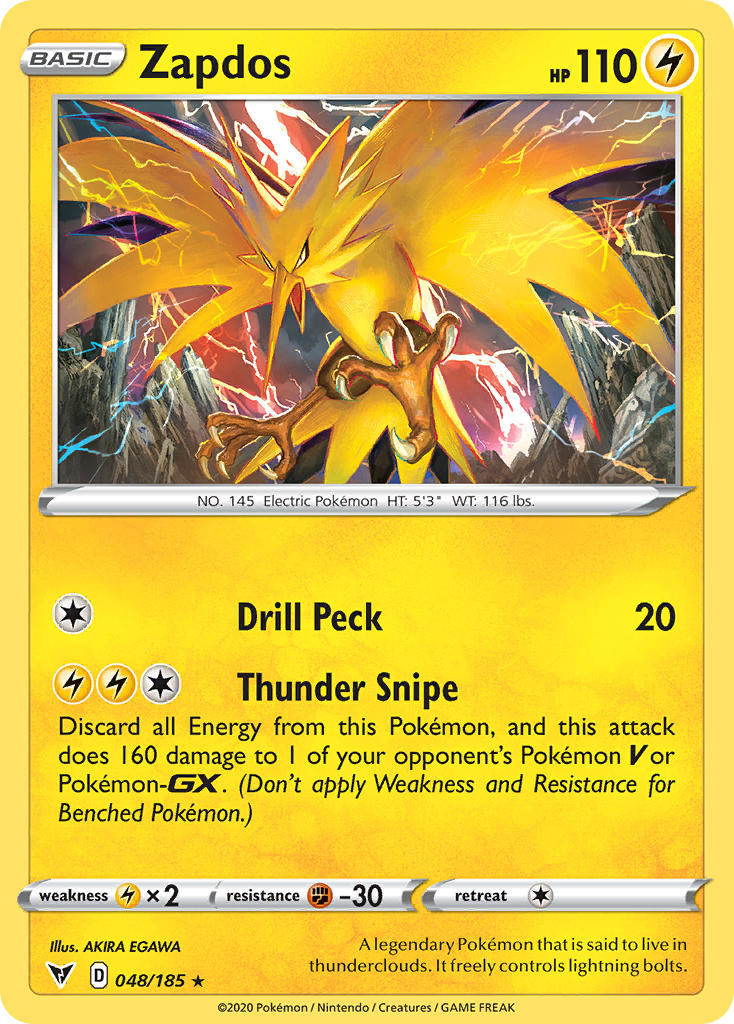 Zapdos (048/185) [Sword & Shield: Vivid Voltage] | Exor Games New Glasgow