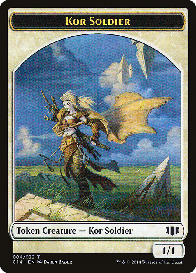 Kor Soldier // Pegasus Double-sided Token [Commander 2014 Tokens] | Exor Games New Glasgow