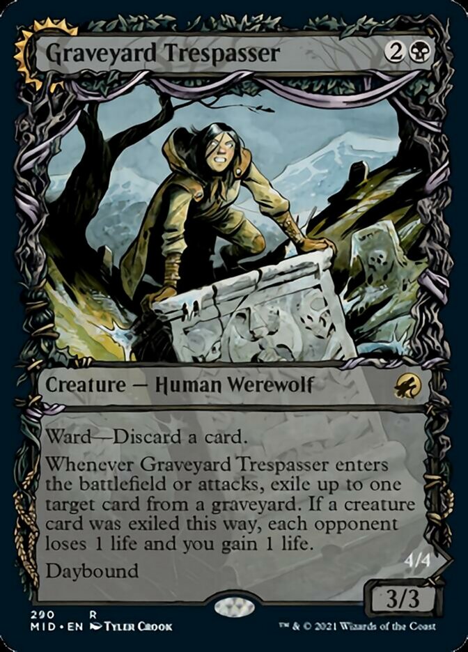 Graveyard Trespasser // Graveyard Glutton (Showcase Equinox) [Innistrad: Midnight Hunt] | Exor Games New Glasgow