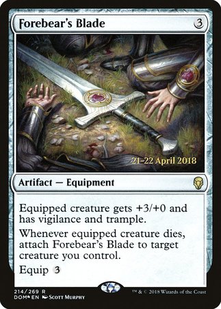 Forebear's Blade [Dominaria Promos] | Exor Games New Glasgow