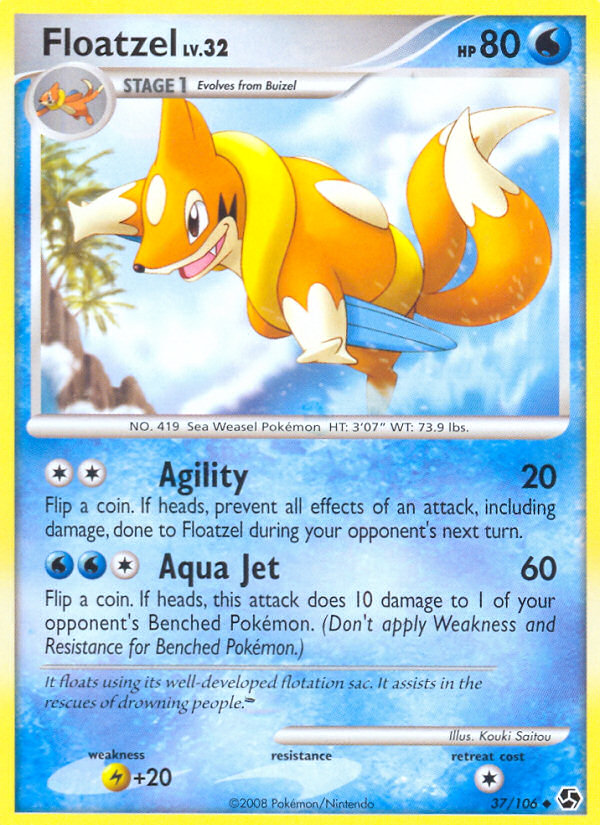 Floatzel (37/106) [Diamond & Pearl: Great Encounters] | Exor Games New Glasgow