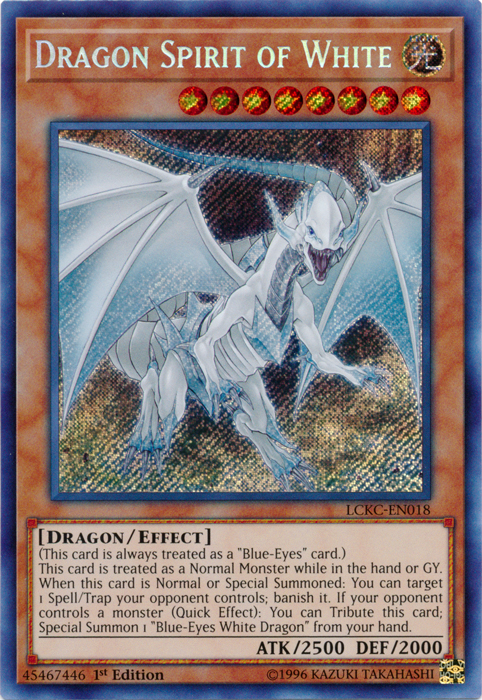 Dragon Spirit of White [LCKC-EN018] Secret Rare | Exor Games New Glasgow