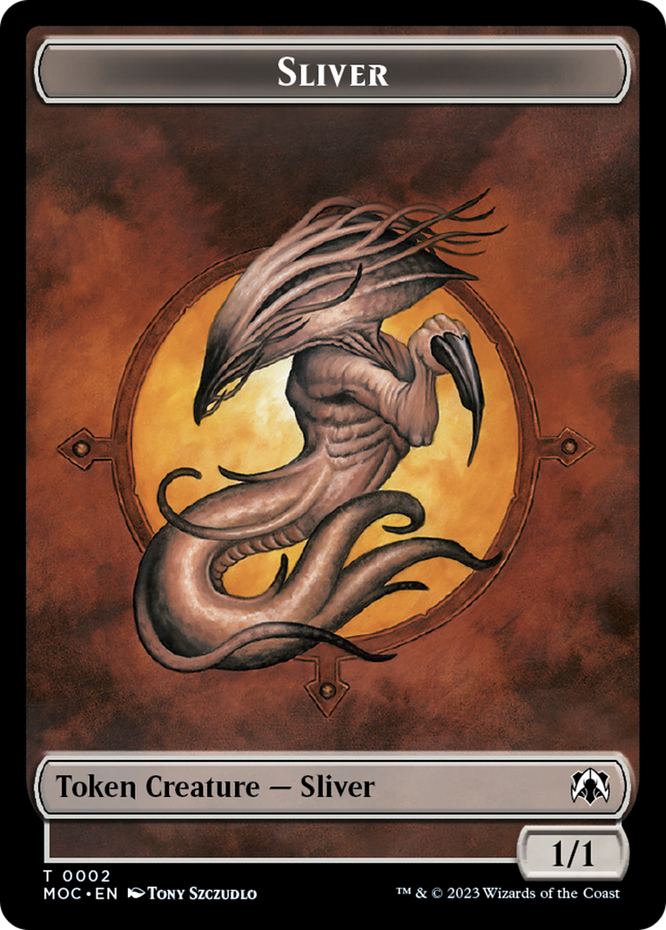 Goblin // Sliver Double-Sided Token [March of the Machine Commander Tokens] | Exor Games New Glasgow