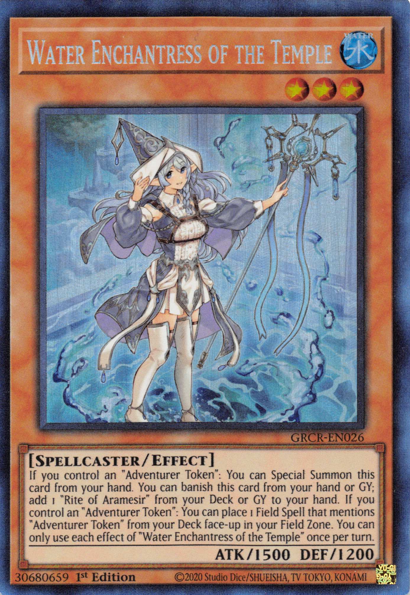 Water Enchantress of the Temple [GRCR-EN026] Collector's Rare | Exor Games New Glasgow