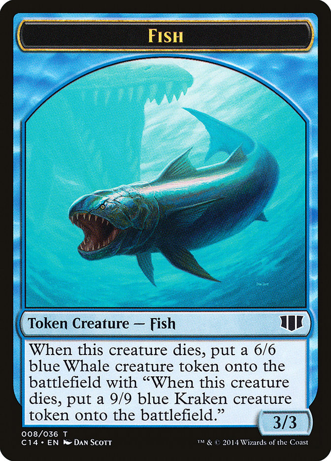 Fish // Zombie (011/036) Double-sided Token [Commander 2014 Tokens] | Exor Games New Glasgow