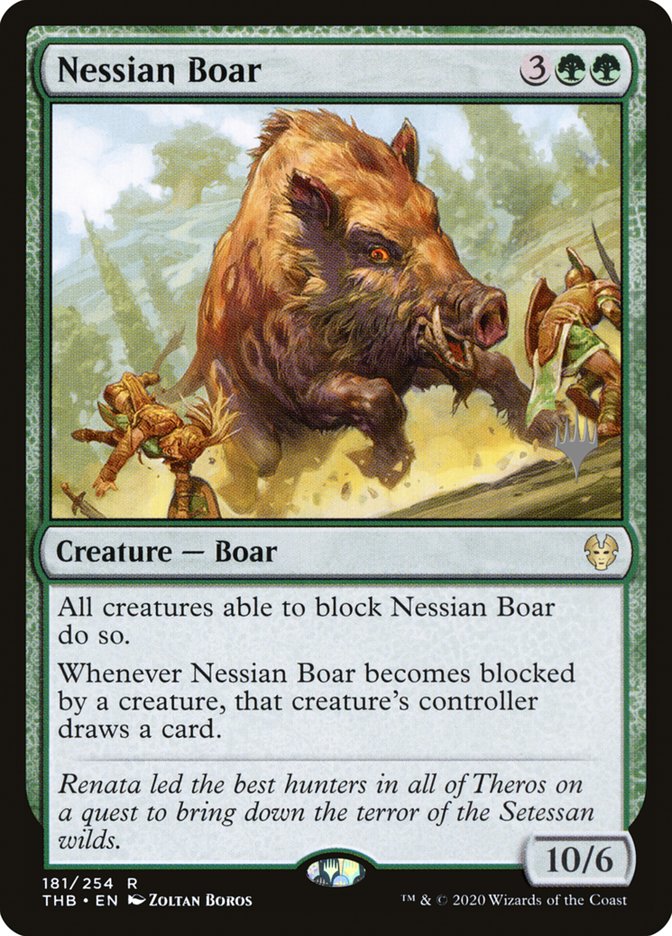 Nessian Boar (Promo Pack) [Theros Beyond Death Promos] | Exor Games New Glasgow