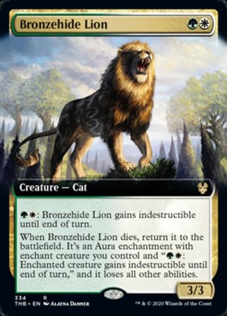 Bronzehide Lion (Extended Art) [Theros Beyond Death] | Exor Games New Glasgow