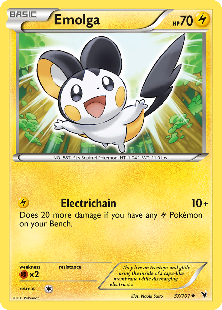 Emolga (37/101) [Black & White: Noble Victories] | Exor Games New Glasgow