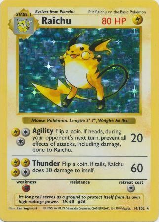 Raichu (14/102) [Base Set Shadowless Unlimited] | Exor Games New Glasgow