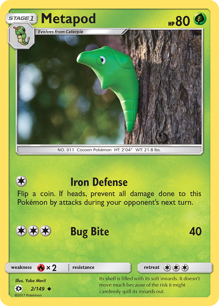 Metapod (2/149) [Sun & Moon: Base Set] | Exor Games New Glasgow