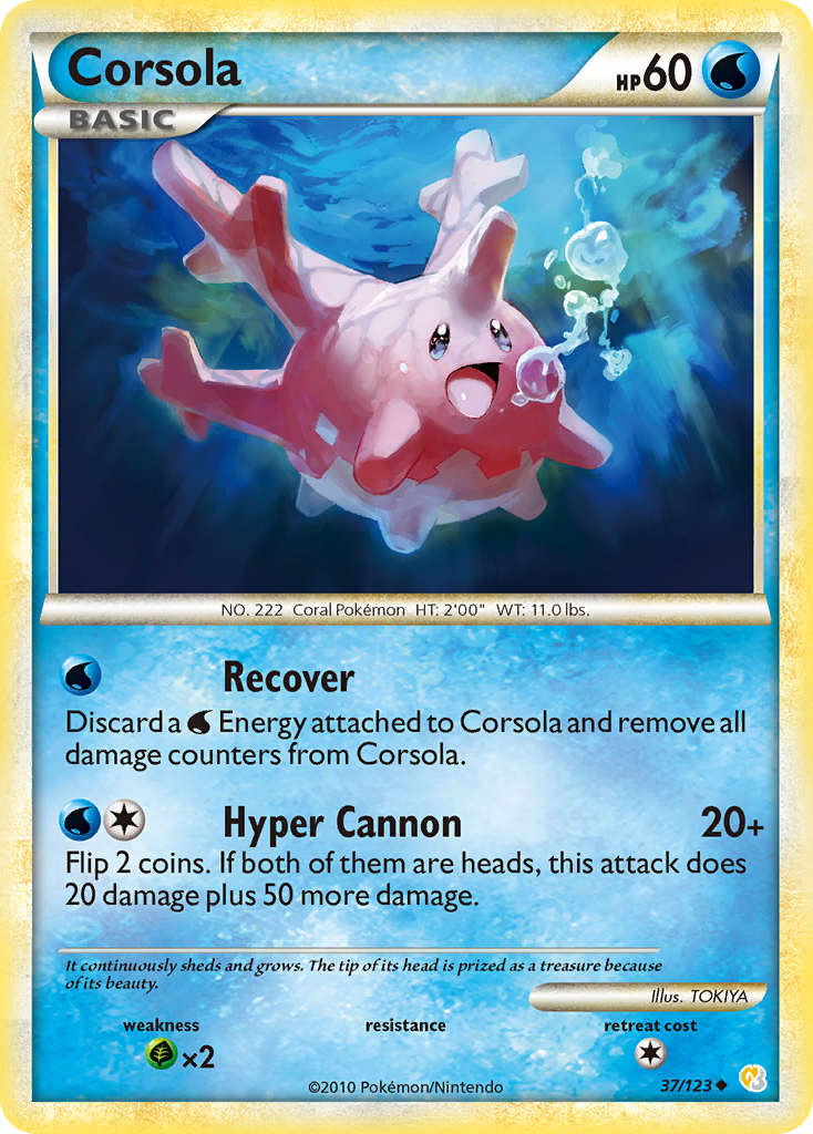 Corsola (37/123) [HeartGold & SoulSilver: Base Set] | Exor Games New Glasgow