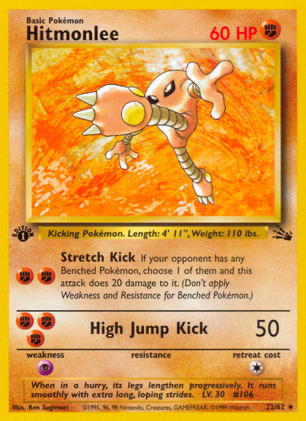 Hitmonlee (22/62) [Fossil 1st Edition] | Exor Games New Glasgow