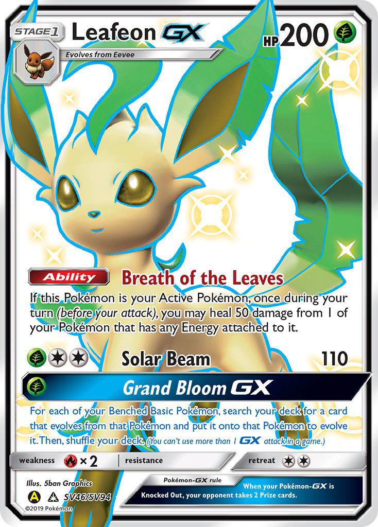 Leafeon GX (SV46/SV94) [Sun & Moon: Hidden Fates - Shiny Vault] | Exor Games New Glasgow