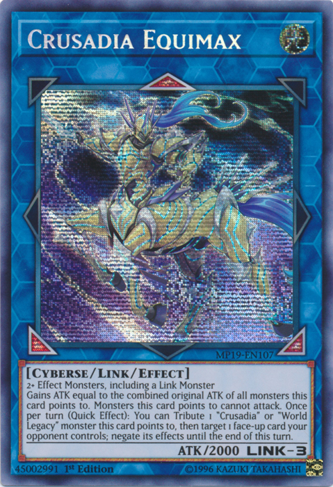 Crusadia Equimax [MP19-EN107] Prismatic Secret Rare | Exor Games New Glasgow