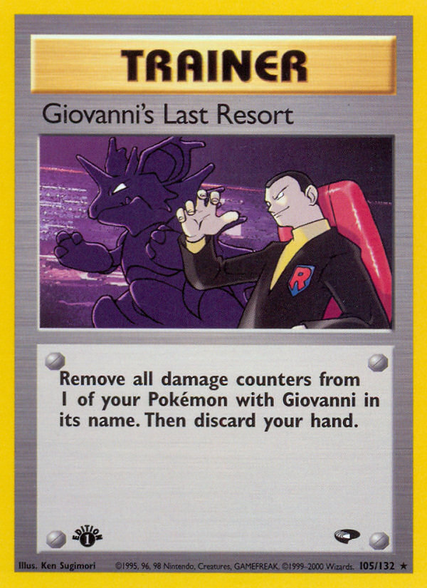 Giovanni's Last Resort (105/132) [Gym Challenge 1st Edition] | Exor Games New Glasgow