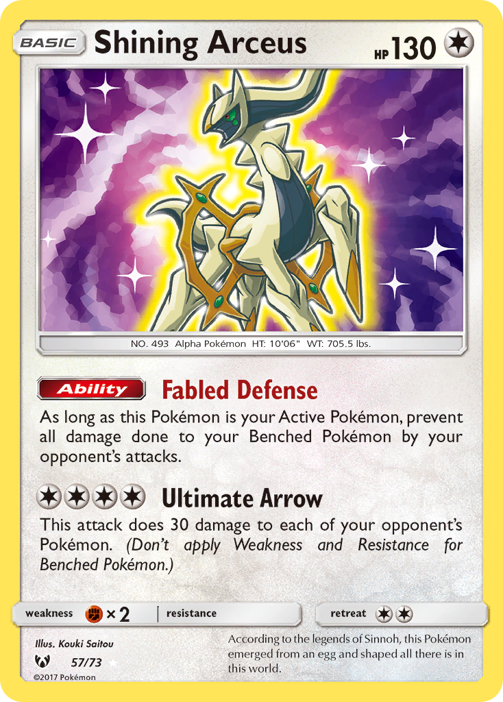 Shining Arceus (57/73) [Sun & Moon: Shining Legends] | Exor Games New Glasgow