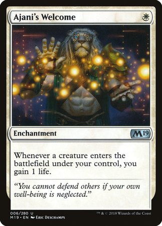 Ajani's Welcome [Core Set 2019] | Exor Games New Glasgow