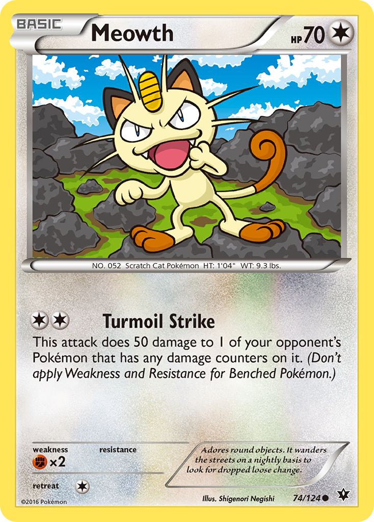 Meowth (74/124) [XY: Fates Collide] | Exor Games New Glasgow