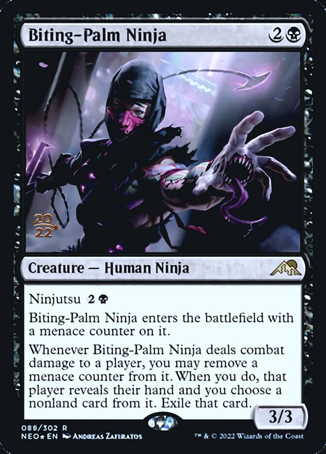 Biting-Palm Ninja [Kamigawa: Neon Dynasty Prerelease Promos] | Exor Games New Glasgow