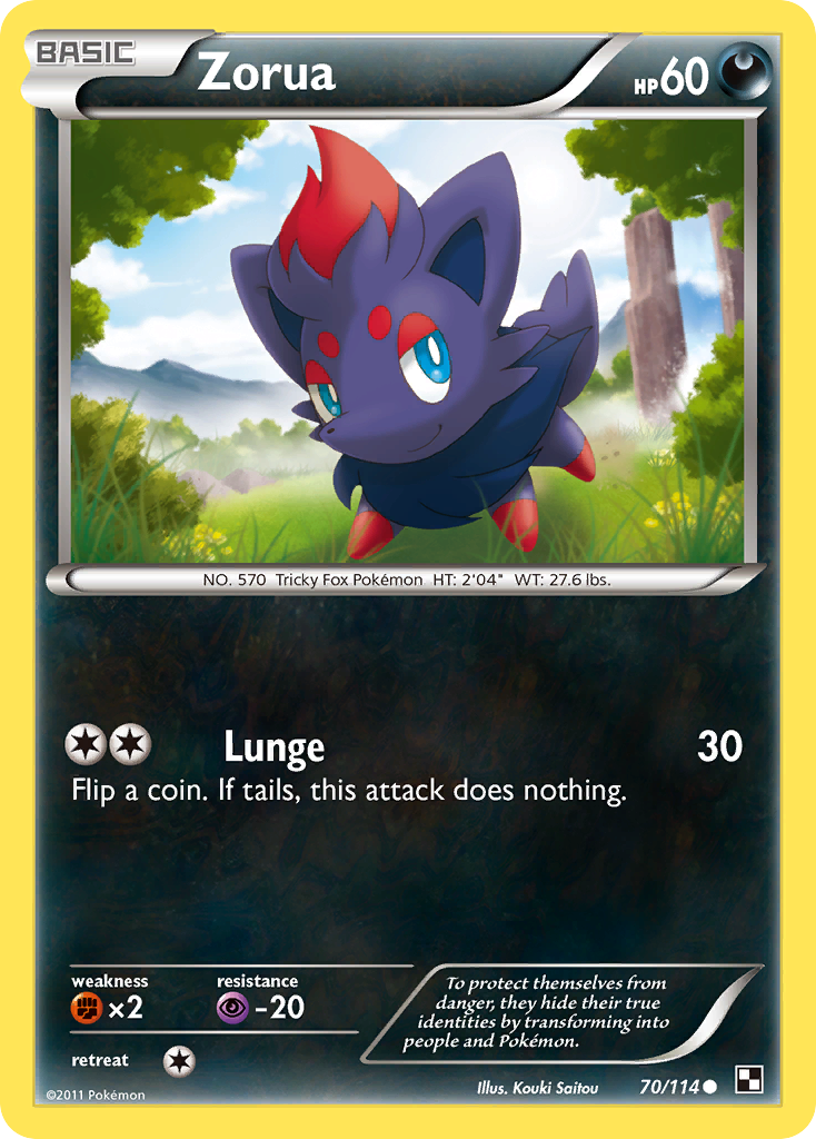 Zorua (70/114) [Black & White: Base Set] | Exor Games New Glasgow