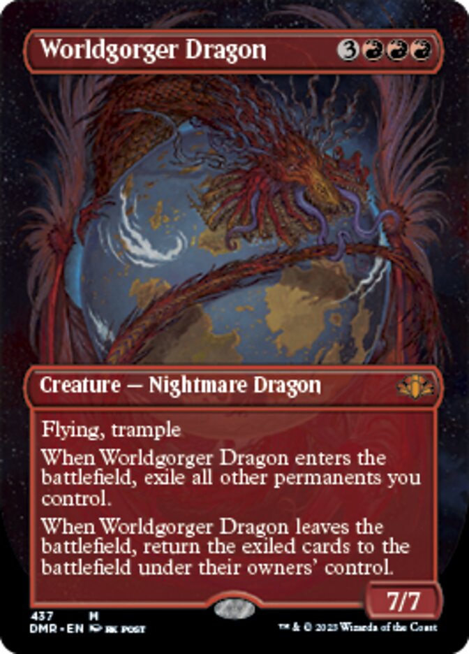 Worldgorger Dragon (Borderless Alternate Art) [Dominaria Remastered] | Exor Games New Glasgow