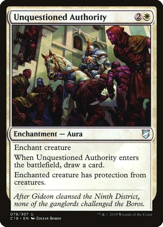 Unquestioned Authority [Commander 2018] | Exor Games New Glasgow