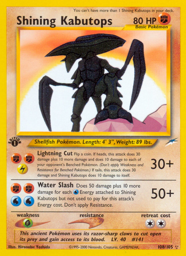 Shining Kabutops (108/105) [Neo Destiny 1st Edition] | Exor Games New Glasgow