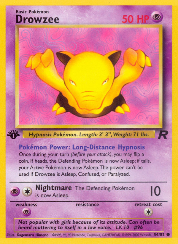 Drowzee (54/82) [Team Rocket 1st Edition] | Exor Games New Glasgow