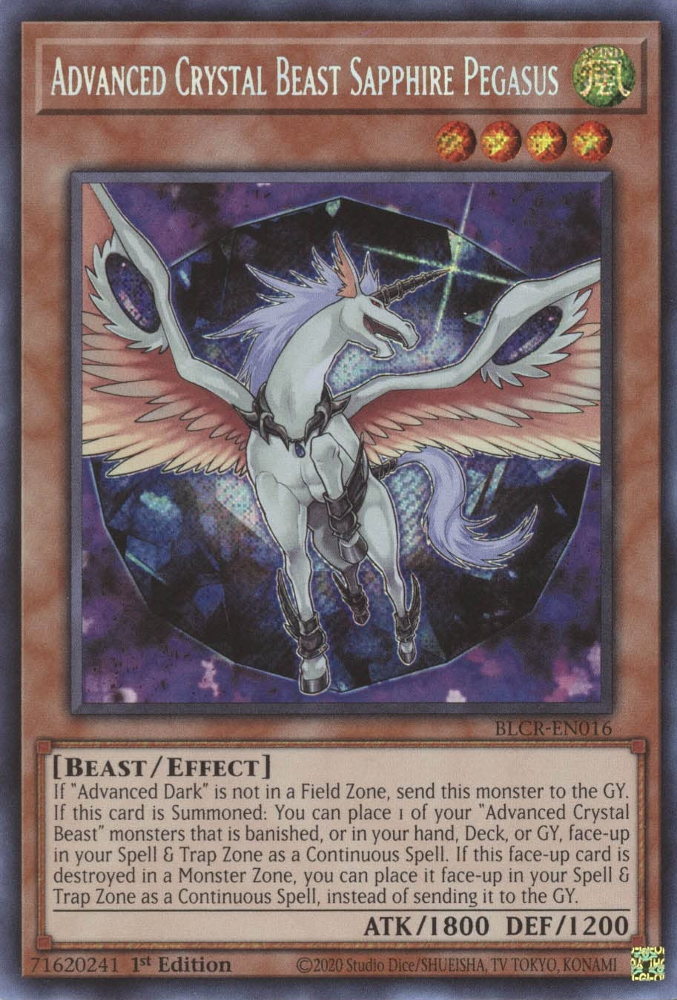 Advanced Crystal Beast Sapphire Pegasus [BLCR-EN016] Secret Rare | Exor Games New Glasgow