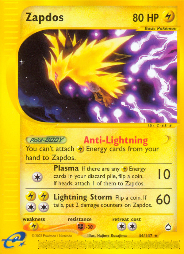 Zapdos (44/147) [Aquapolis] | Exor Games New Glasgow