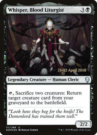 Whisper, Blood Liturgist [Dominaria Promos] | Exor Games New Glasgow