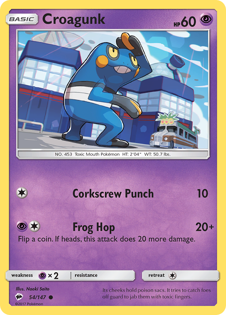 Croagunk (54/147) [Sun & Moon: Burning Shadows] | Exor Games New Glasgow