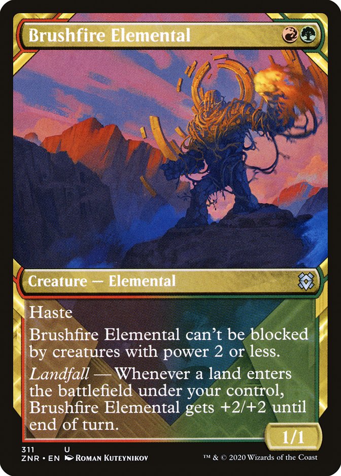 Brushfire Elemental (Showcase) [Zendikar Rising] | Exor Games New Glasgow