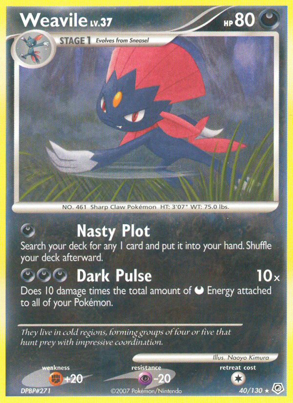 Weavile (40/130) [Diamond & Pearl: Base Set] | Exor Games New Glasgow