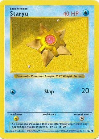 Staryu (65/102) [Base Set Shadowless Unlimited] | Exor Games New Glasgow