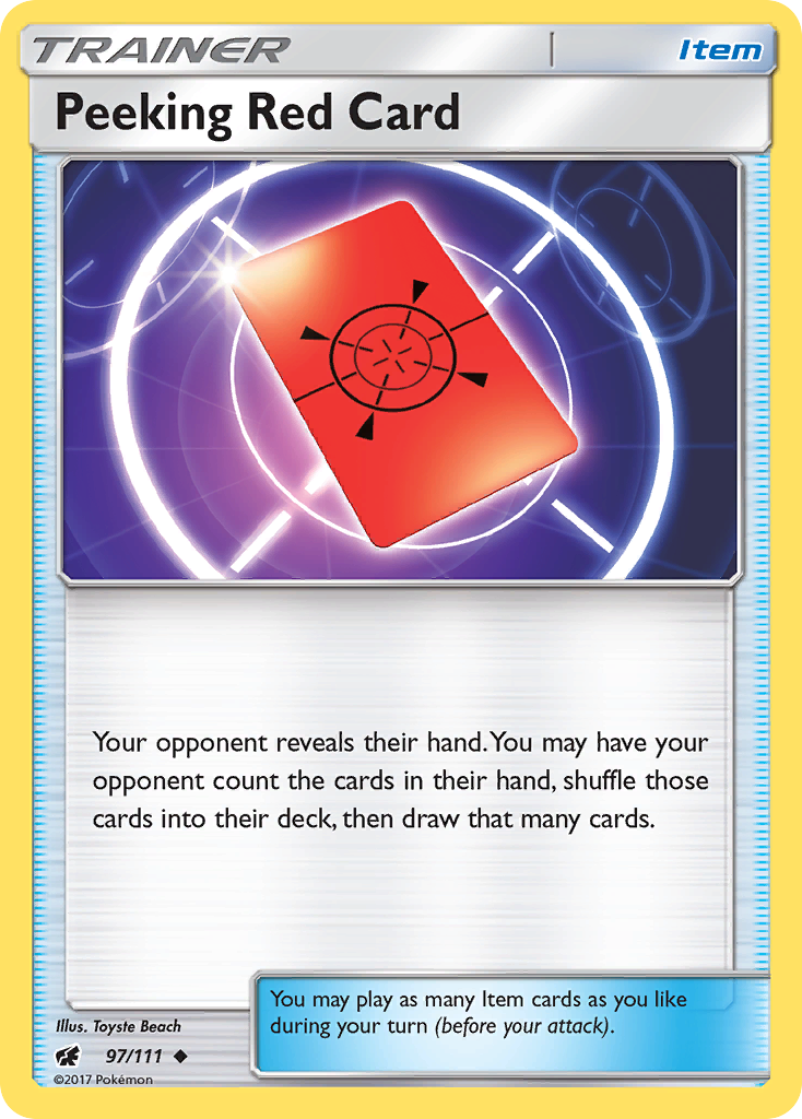 Peeking Red Card (97/111) [Sun & Moon: Crimson Invasion] | Exor Games New Glasgow