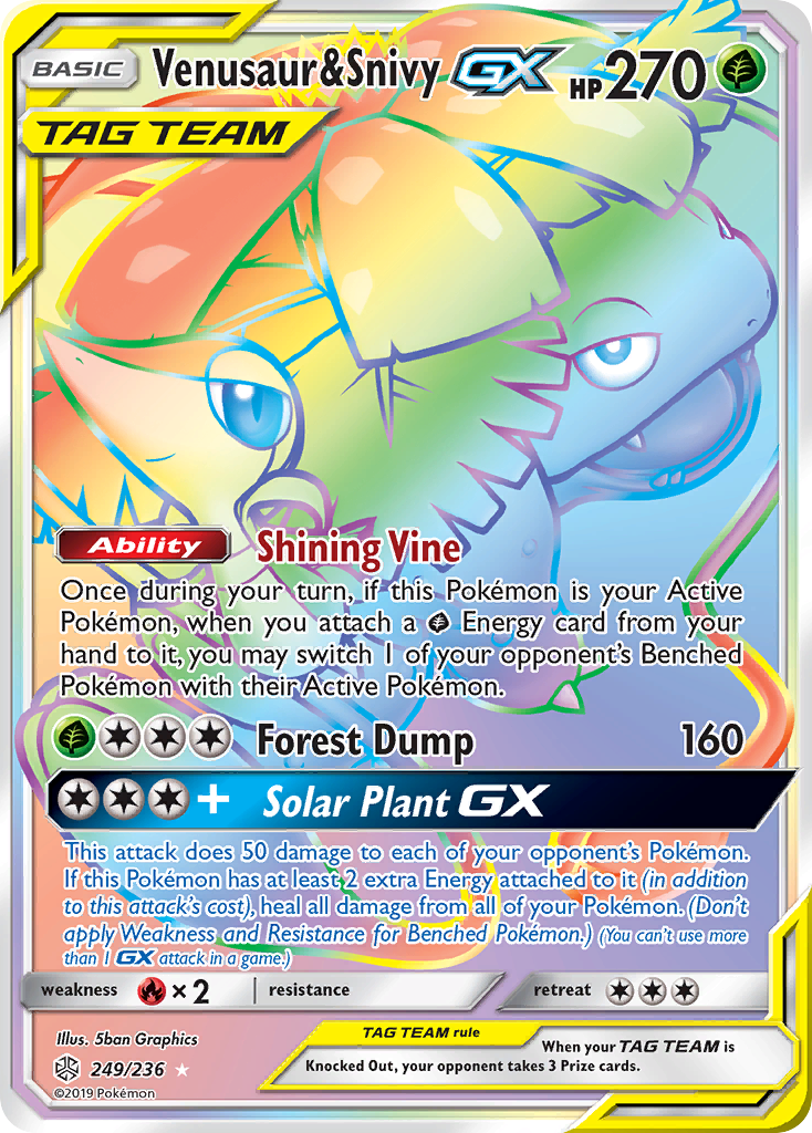 Venusaur & Snivy GX (249/236) [Sun & Moon: Cosmic Eclipse] | Exor Games New Glasgow