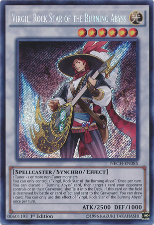 Virgil, Rock Star of the Burning Abyss [NECH-EN085] Secret Rare | Exor Games New Glasgow