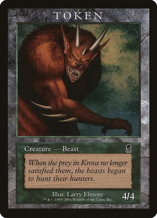 Beast Token (Odyssey) [Magic Player Rewards 2001] | Exor Games New Glasgow