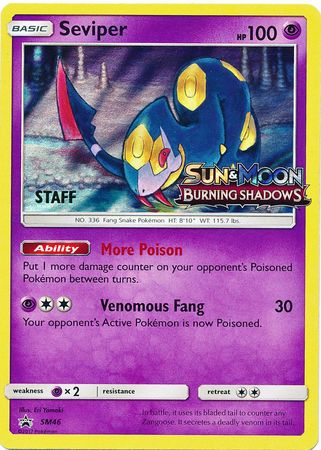 Seviper (SM46) (Staff Prerelease Promo) [Sun & Moon: Black Star Promos] | Exor Games New Glasgow