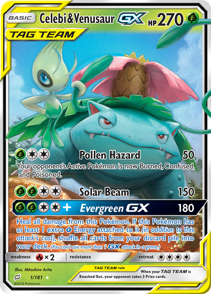 Celebi & Venusaur GX (1/181) [Sun & Moon: Team Up] | Exor Games New Glasgow