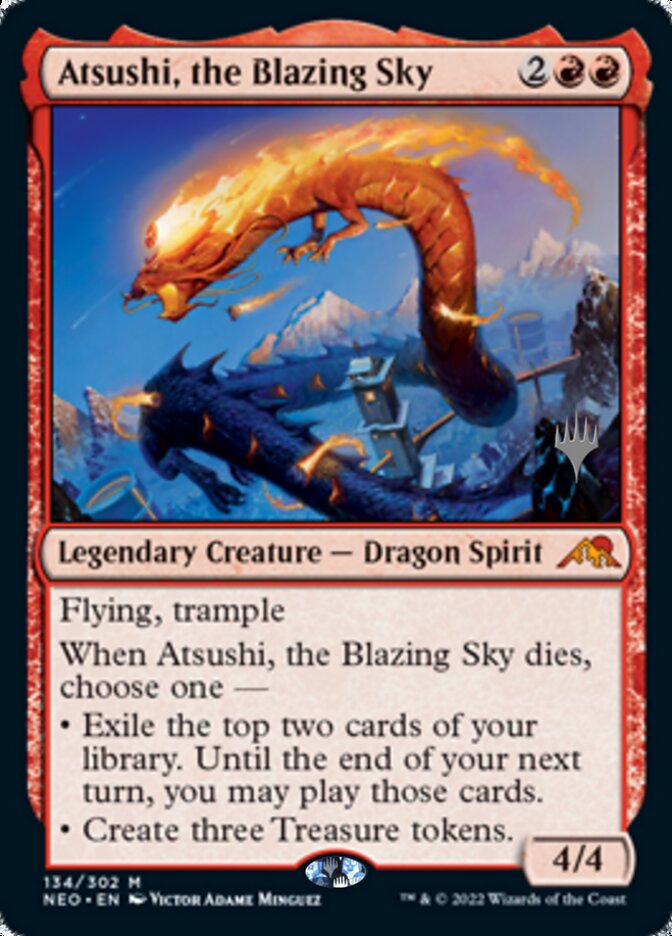 Atsushi, the Blazing Sky (Promo Pack) [Kamigawa: Neon Dynasty Promos] | Exor Games New Glasgow