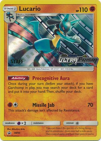 Lucario (SM95) (Staff Prerelease Promo) [Sun & Moon: Black Star Promos] | Exor Games New Glasgow