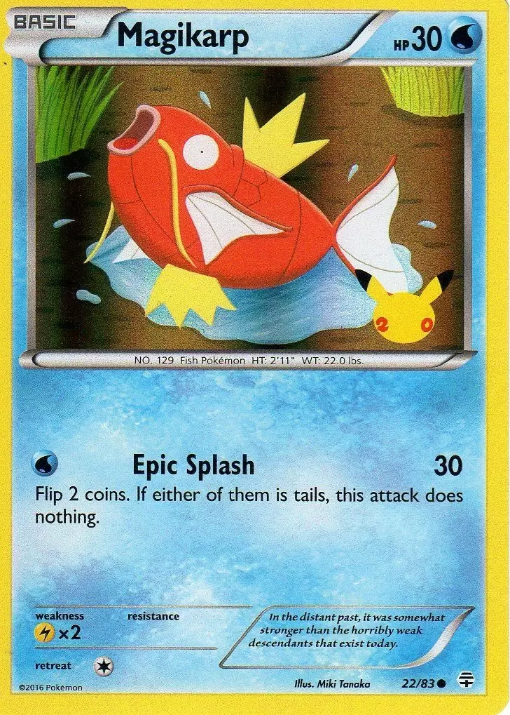 Magikarp (22/83) (20th Anniversary Stamp) [XY: Generations] | Exor Games New Glasgow