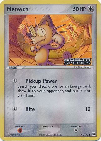 Meowth (77/113) (Stamped) [EX: Delta Species] | Exor Games New Glasgow