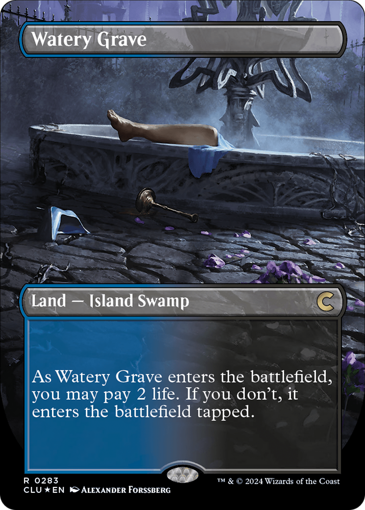 Watery Grave (Borderless) [Ravnica: Clue Edition] | Exor Games New Glasgow