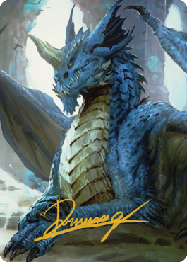 Young Blue Dragon Art Card (Gold-Stamped Signature) [Commander Legends: Battle for Baldur's Gate Art Series] | Exor Games New Glasgow