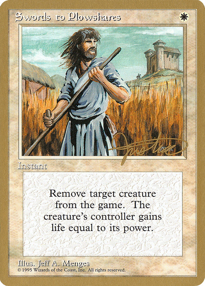 Swords to Plowshares (Mark Justice) [Pro Tour Collector Set] | Exor Games New Glasgow